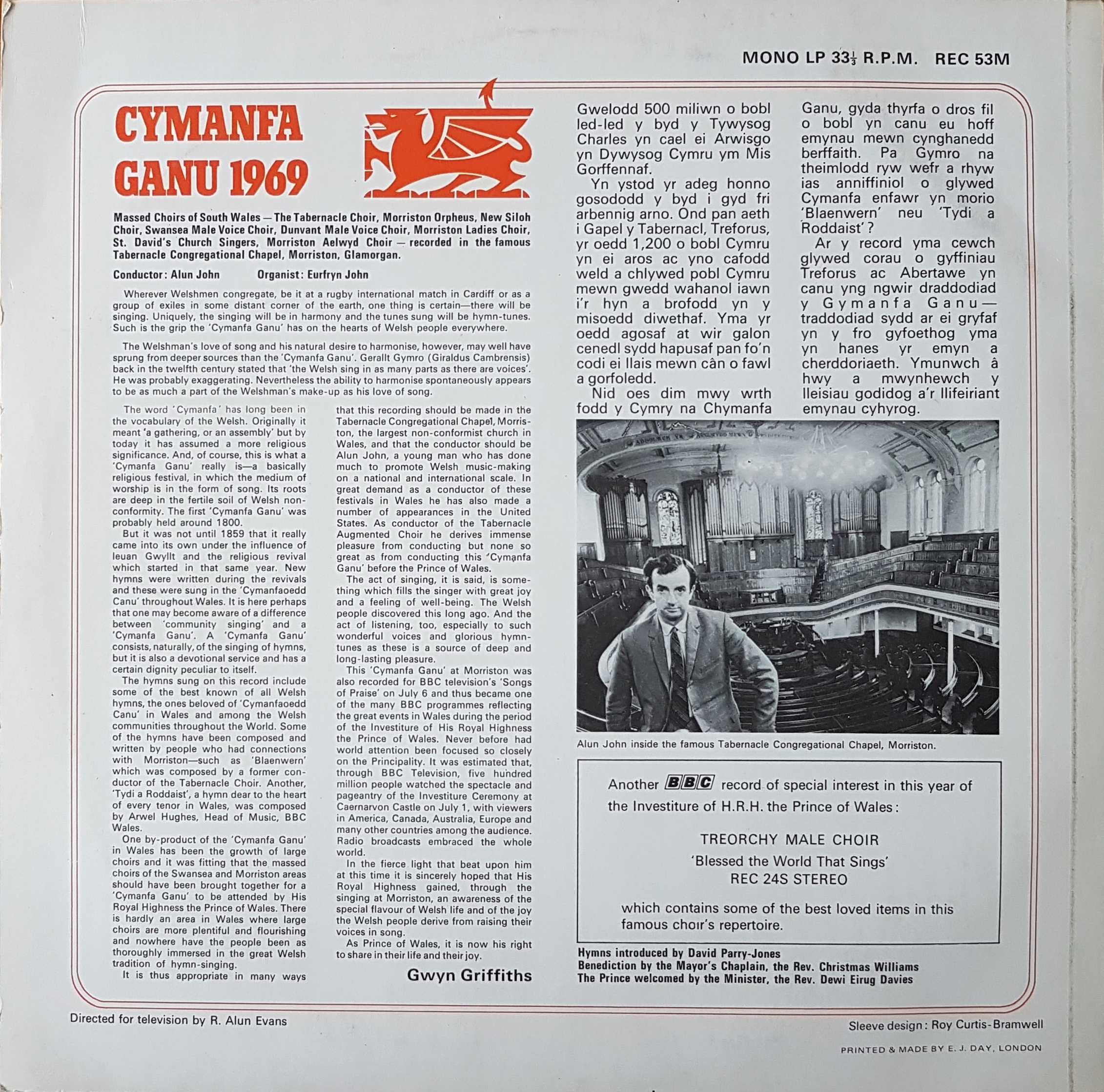 Picture of REC 53 Cymanra Ganu 1969 by artist Various from the BBC records and Tapes library